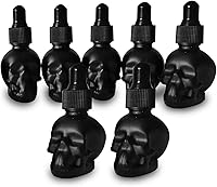 Vista 1 de Juego de 7 piezas 10ml Mini Botella cuentagotas de vidrio con forma de calavera a prueba de fugas para aceites esenciales para almacenamiento