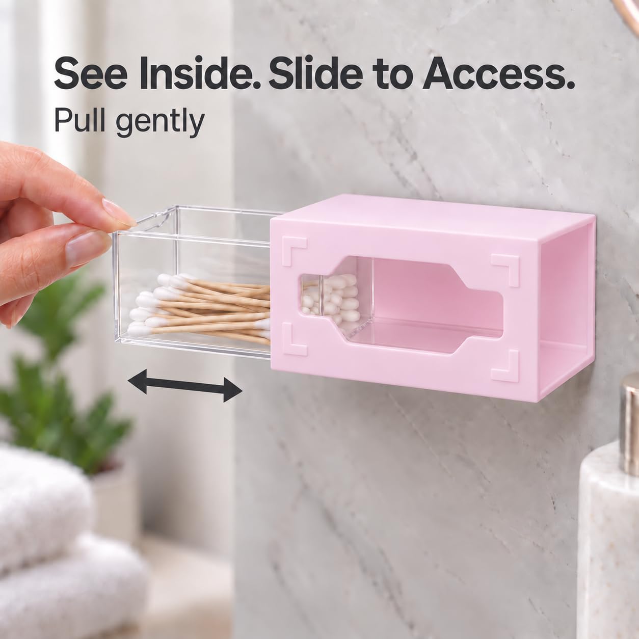 Bobby Pin Organizer, Mini Wall Drawers, 6-Pack (Pink)
