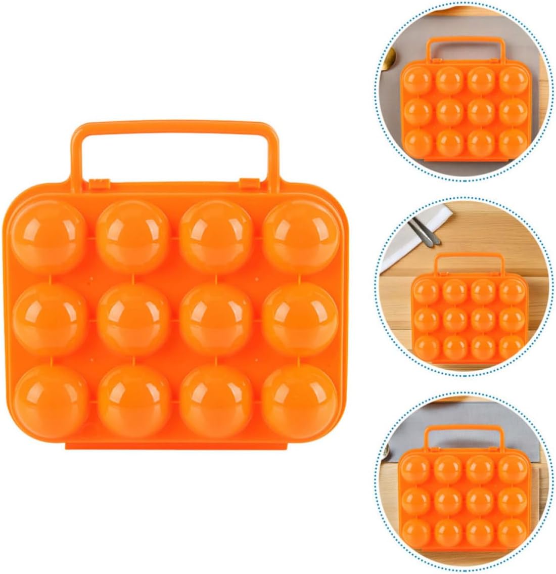 2pcs Portable Silicone Egg Storage Case with 12-egg Capacity, Lightweight and Stackable Egg Carrier for Refrigerator and Camping Use
