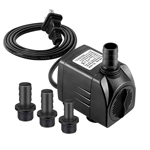 Submersible Pump 400GPH (1500L 25W) Ultra Quiet with Over Heating Protection 6.5ft High Lift for Fountains, Hydroponics, Ponds, Aquariums & More……