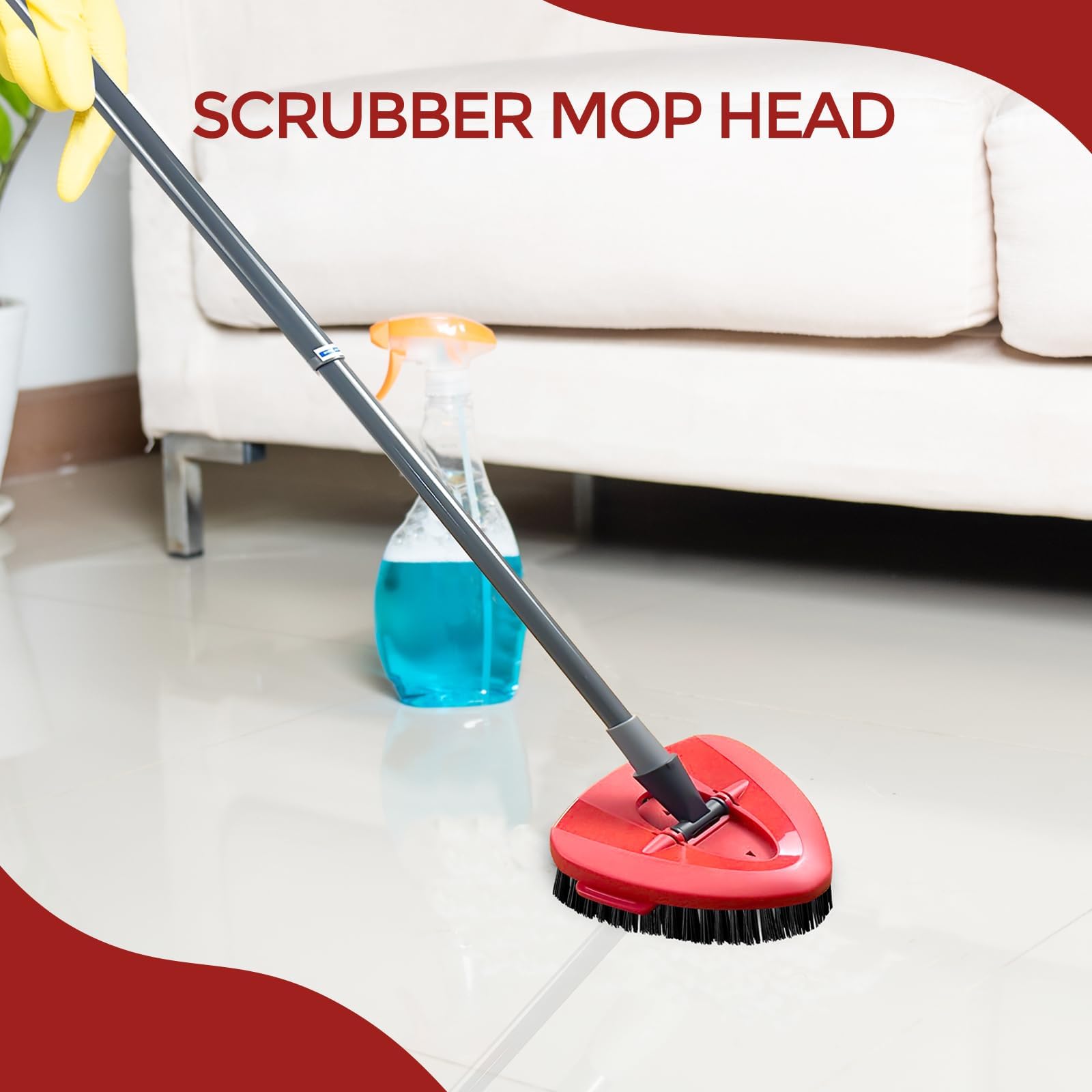 O Cedar Scrub Brush, 2 Pcs Spin Mop Scrub Brush Head Compatible with Ocedar EasyWring 1-Tank System, Hard Bristle Cleaning Brush for Bathroom, Kitchen, Tub and Tile (Not Fit RinseClean 2-Tank)