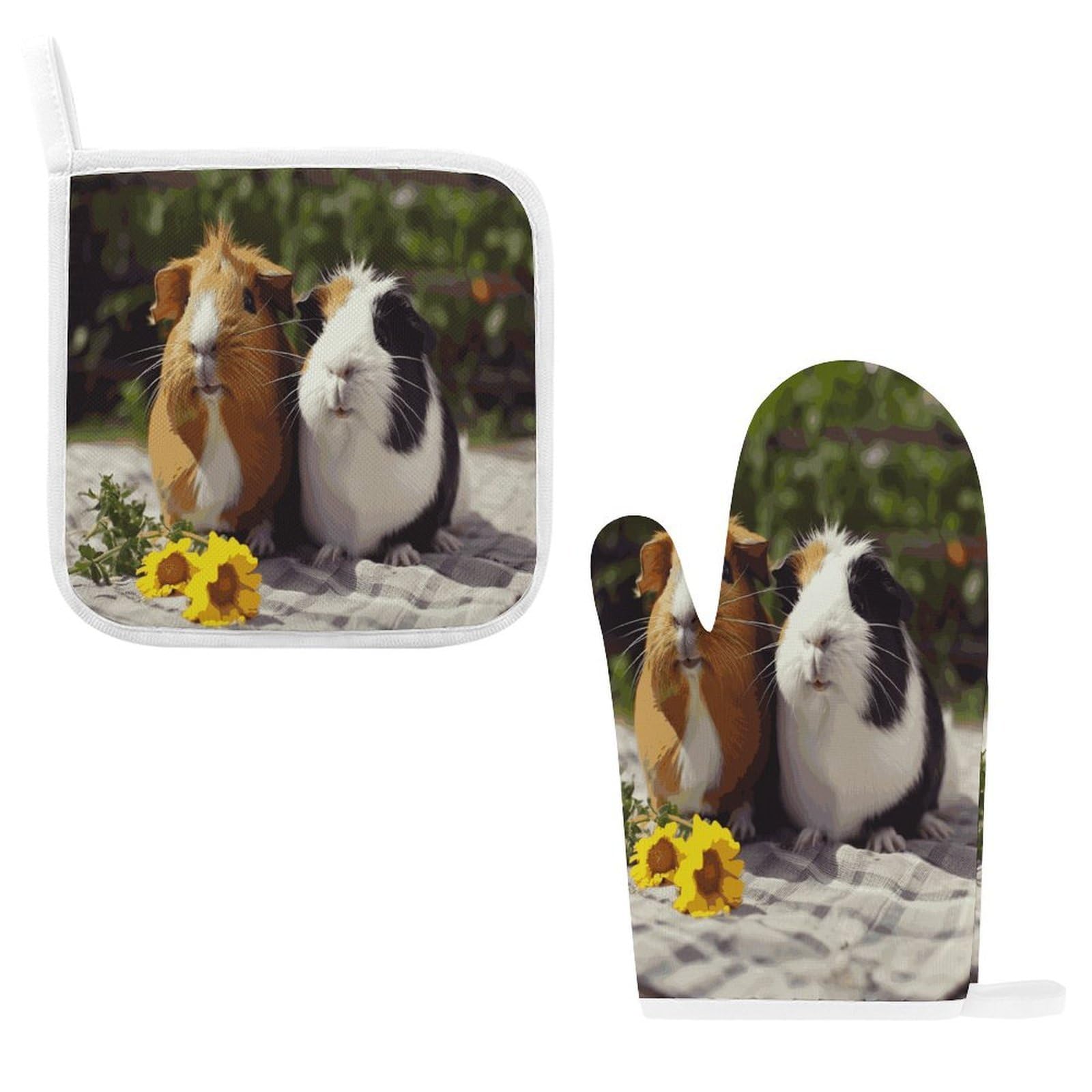 Btcowzrv Style Guinea Pigs Funny Oven Mitts And Pot Holders 2Pcs Set