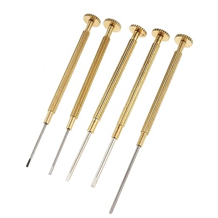 Phenovo 5pcs Stainless Steel Flat Blade Screwdriver Set Tools for Watch Repair