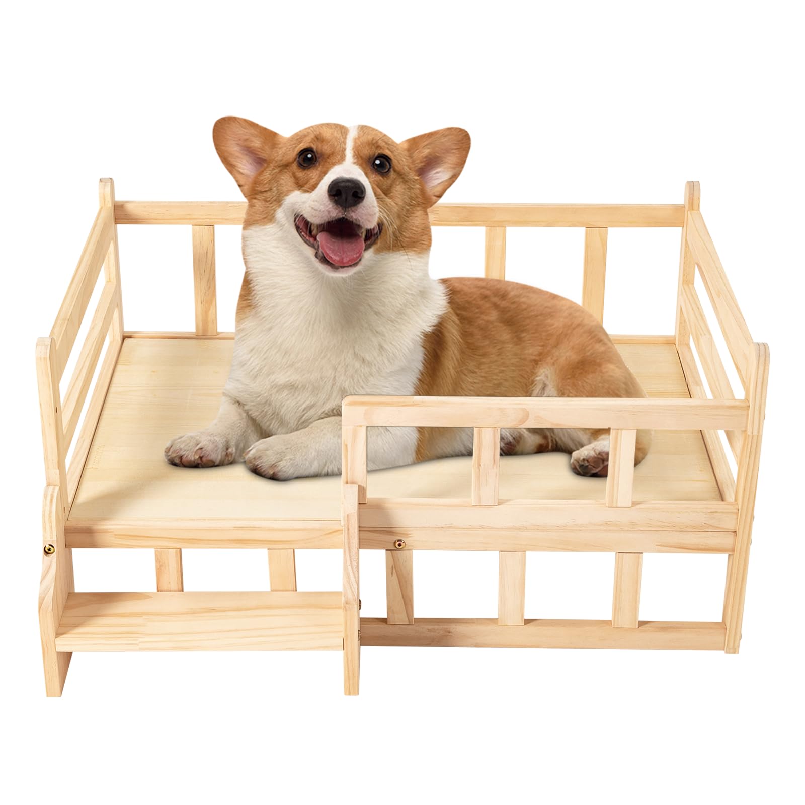 Caseta Perro Interior Casita De Madera Para Mascotas Cama Y