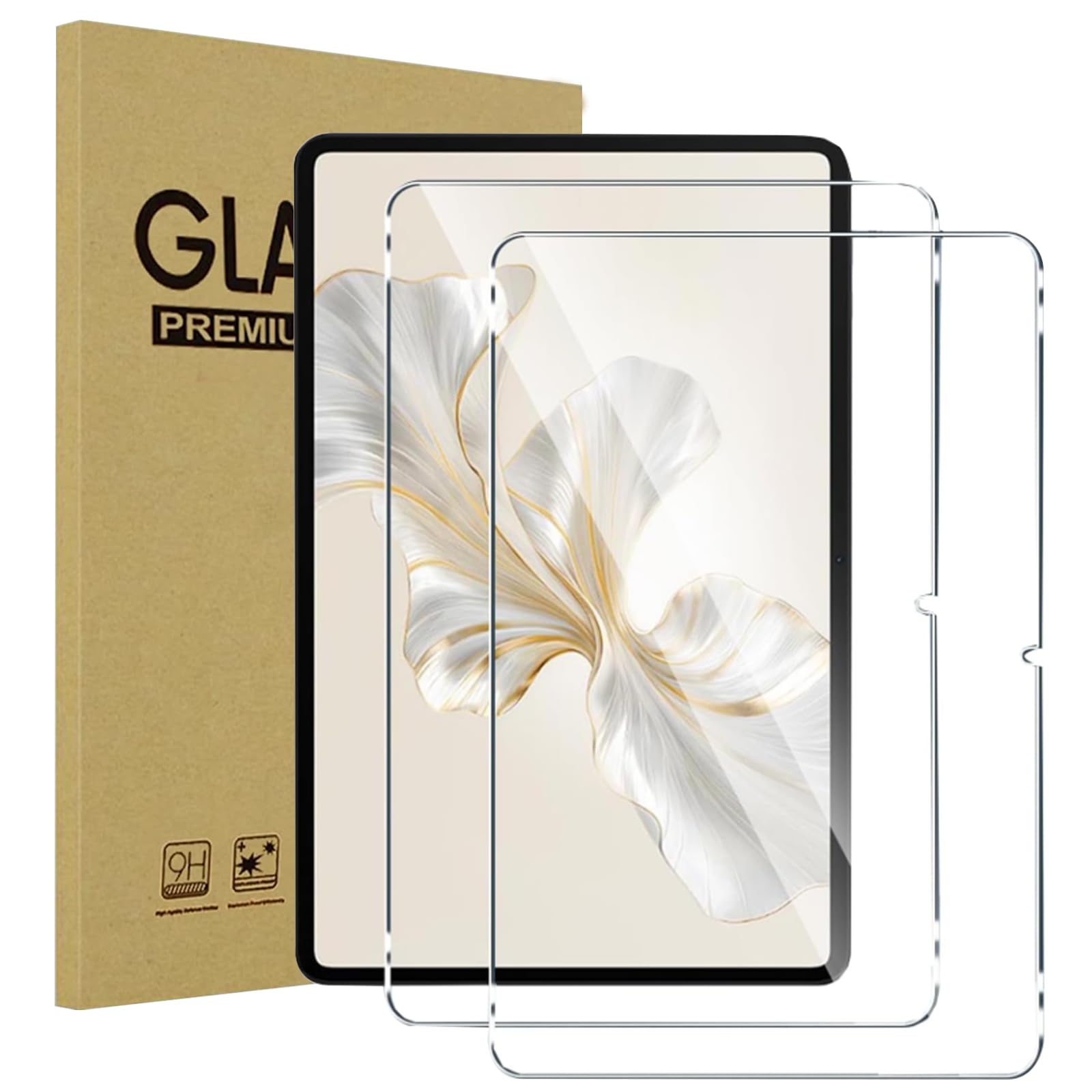 Moninsta 2 Pack Screen Protector Compatible with Honor Pad 9 12.1 Inch 2024, 9H HD Clarity Tempered Glass Screen Film, Scratch Resistant Bubble Free Screen Protector for Honor Pad 9 12.1inch
