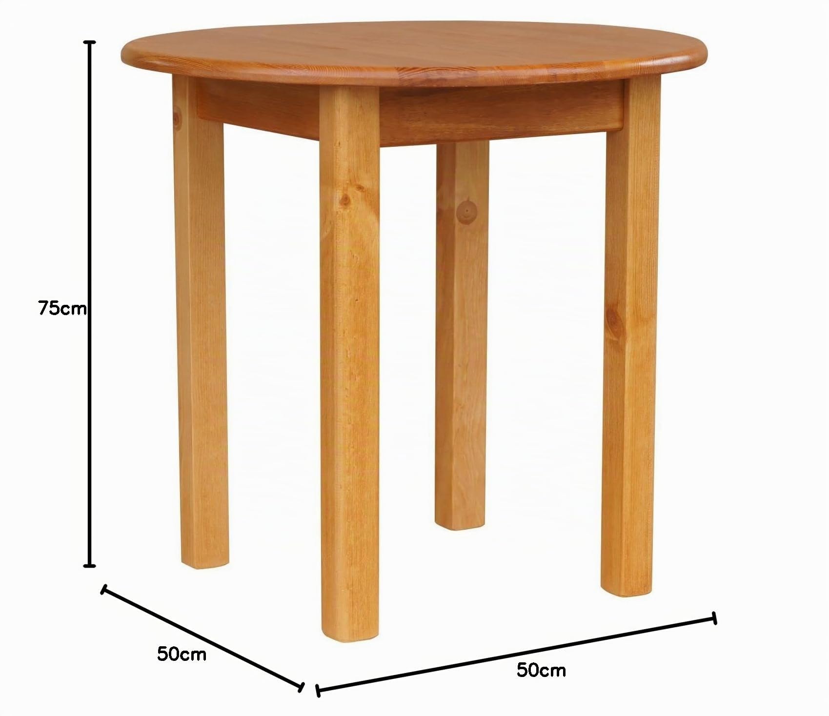k koma Alder - Mesa de comedor (70 cm, madera de pino)