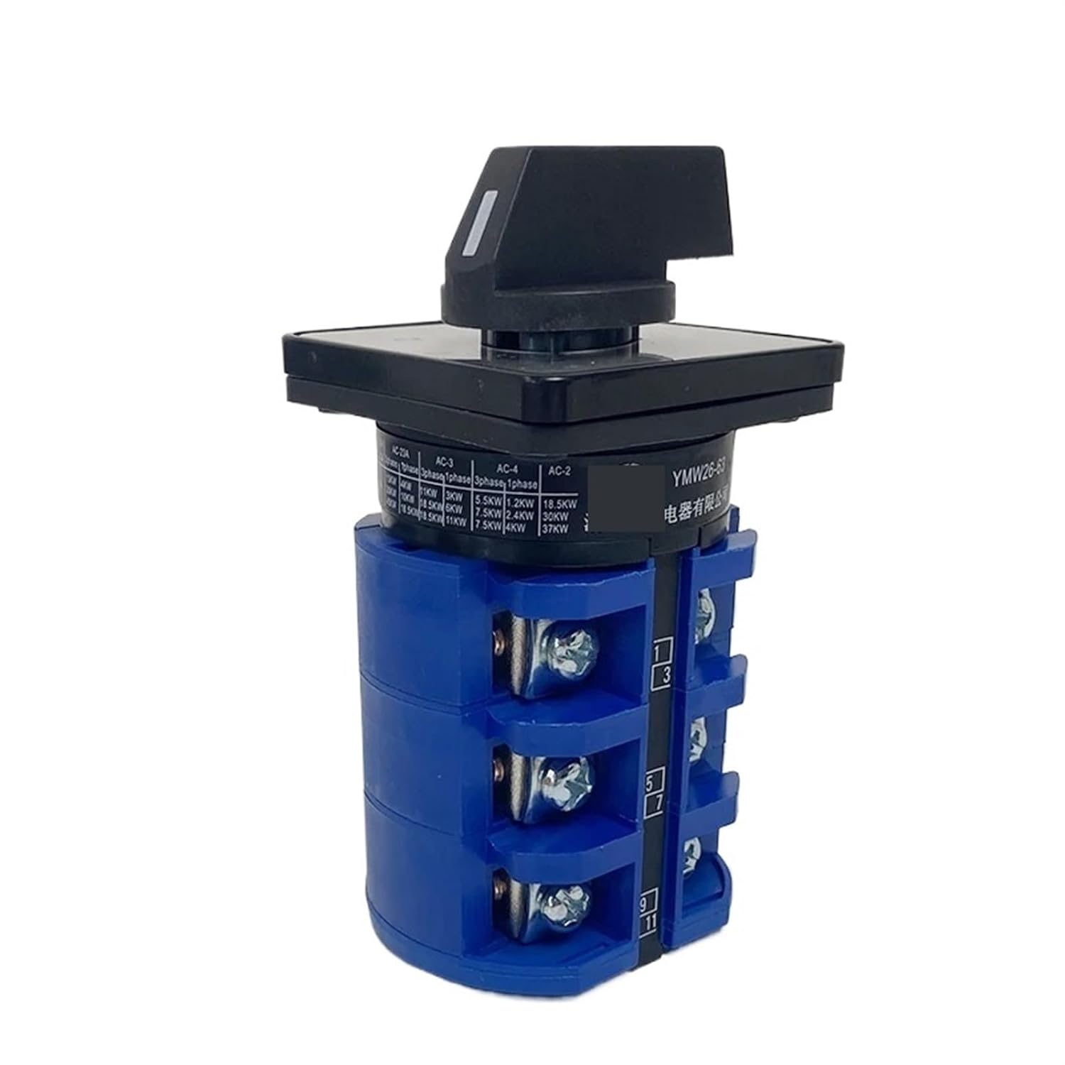 LW26-63 Universal Changeover Rotary Cam Switch 690V 63A 3 Poles Manual Control Dual Power Selector LW28 YMW26-63/3 1Pcs(01)