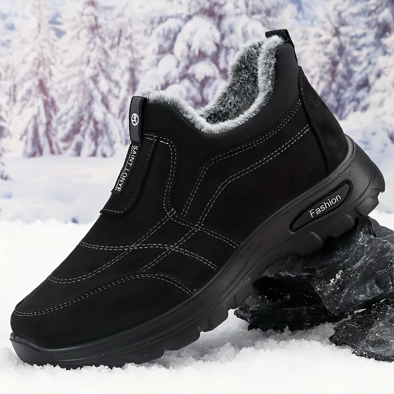Men's Cozy Warm Snow Boots - Slip-Resistant, Plush Lined for Winter Hiking Outdoor Adventures4