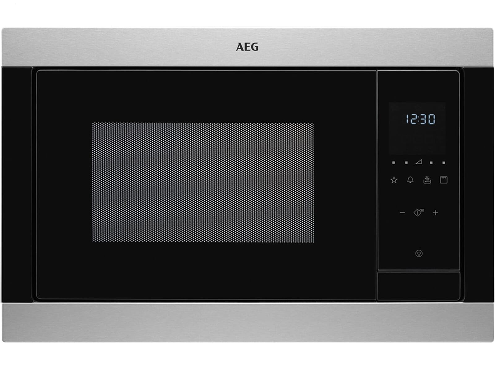 AEG - Microonde da incasso, 60 cm, funzionamento touch, funzione grill, display con orologio, MSB2547D-M