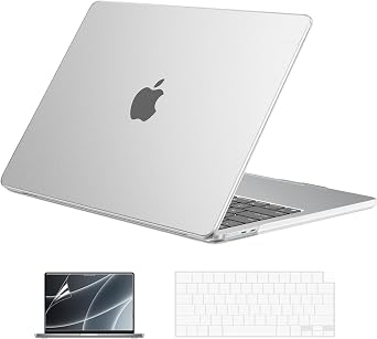 EooCoo Case for MacBook Air 15 inch M5 M4 M3 M2 2026-2023, Frost Clear | Easy to Install, Sturdy, Plastic Hard Shell Case & Keyboard Cover & Screen Protector, Model A3448 A3241 A3114 A2941