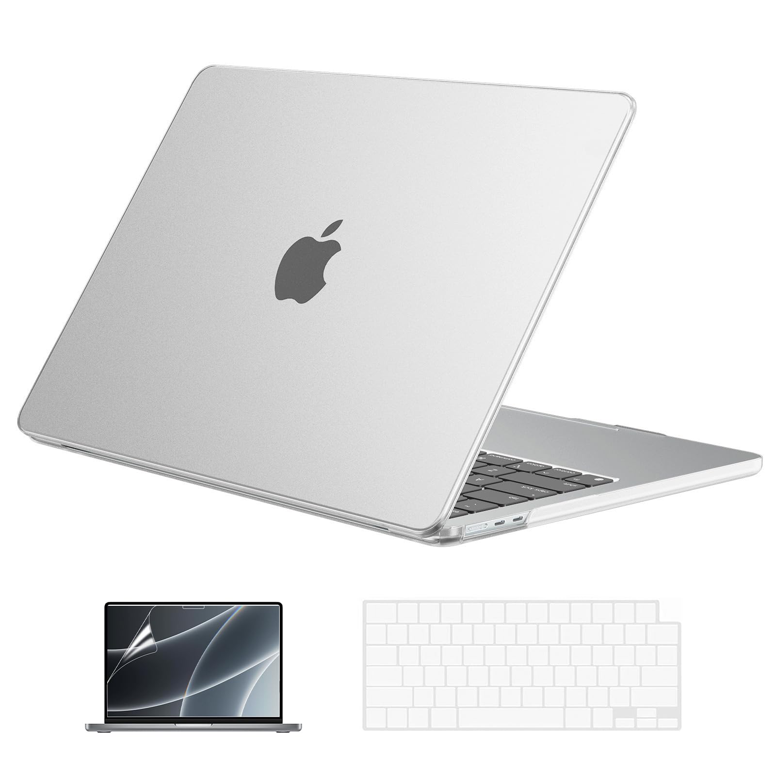 EooCoo Case for MacBook Air 15 inch M5 M4 M3 M2 2026-2023, Matte Clear