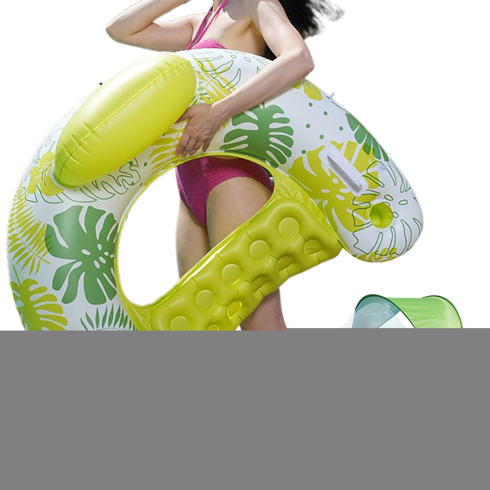 Galleggianti per Piscina Adulti - Lettino Galleggiante per Adulti con Parasole,Sedia d'Acqua Resistente Antiscivolo per Uomo Donna Spiaggia Fiume Relax