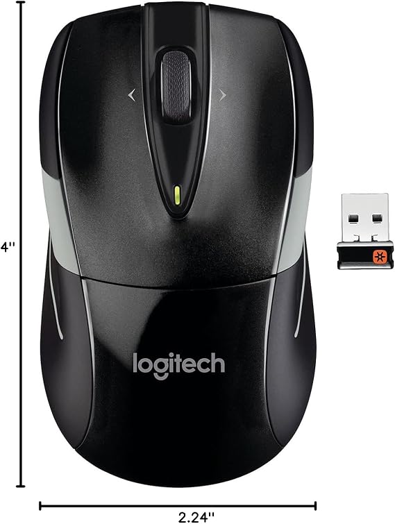 Logitech M525 Wireless Mouse, Black/Gray