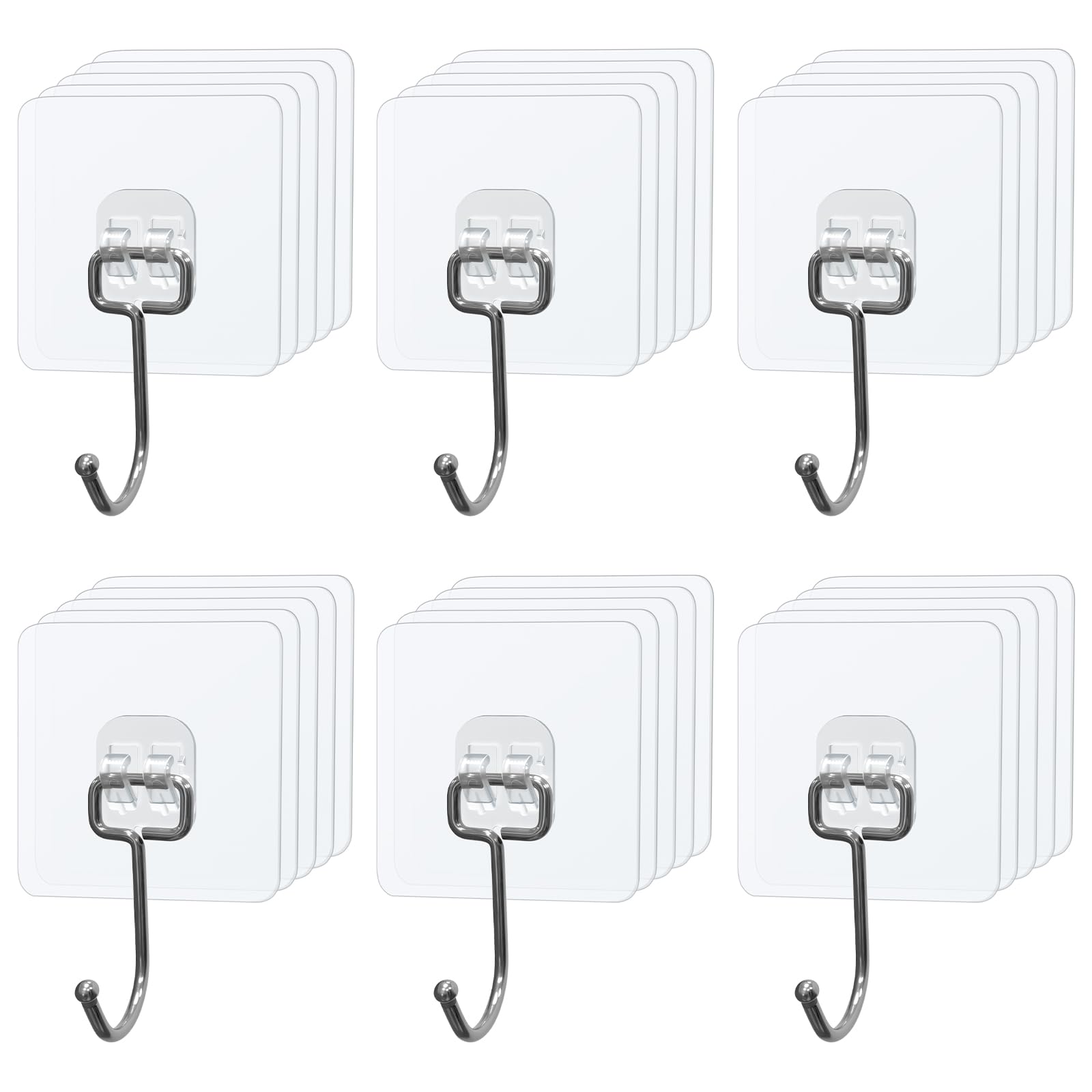 L&W Luck Self Adhesive Hooks,Strong Sticky Hooks for Hanging Heavy Duty for Bathroom,Kitchen