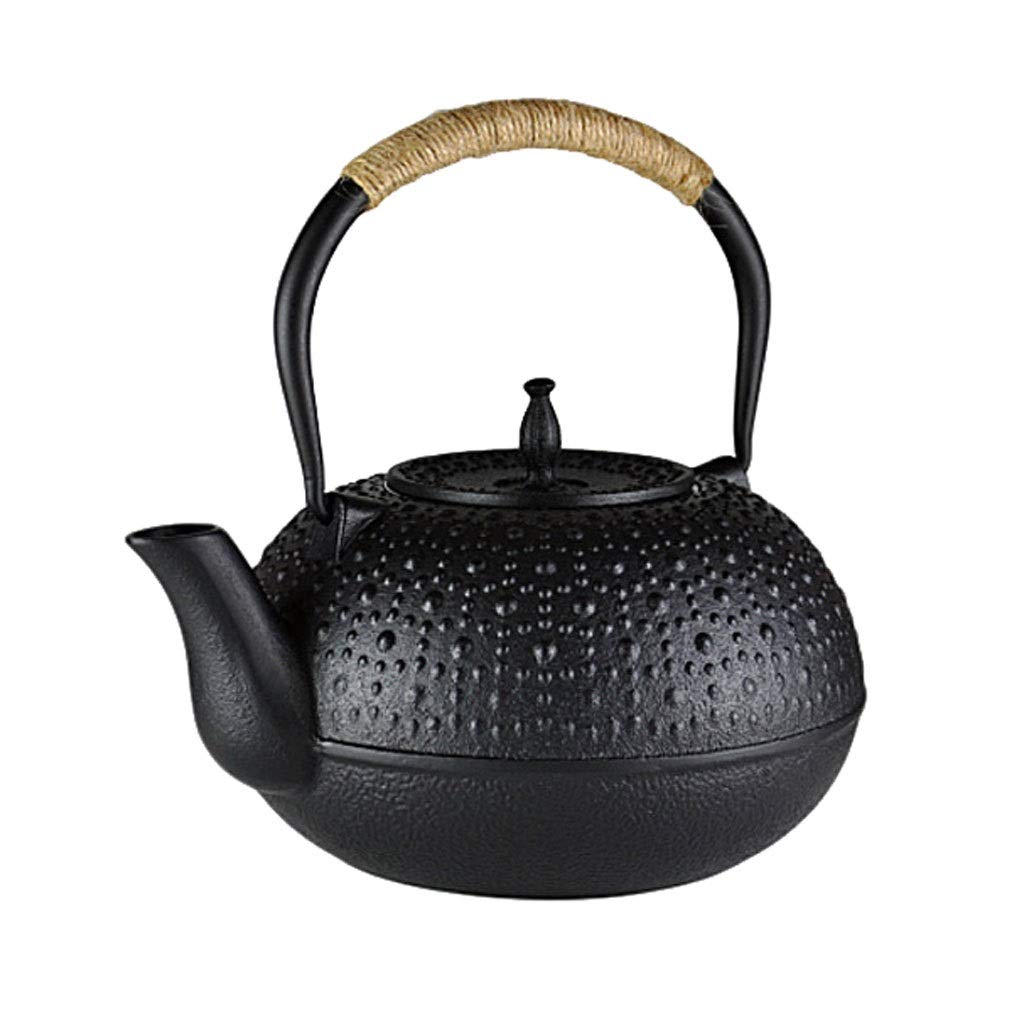 Czajniczek żeliwny retro, 1,8 l, z zaparzaczem ze stali nierdzewnej, niepowlekany, wewnętrzny zestaw do herbaty, do herbaty sypkiej, idealny do domowego warzenia i dawania prezentów