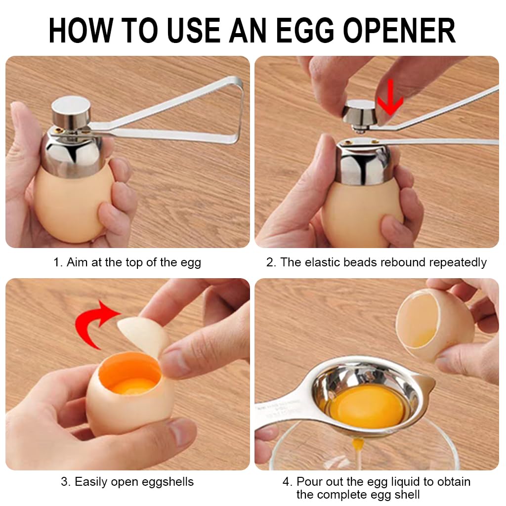 Tagliauova E Separatore Uova In Acciaio Inox - Set Cucina Per Uova Al Vapore E Decorazione - Foto 10