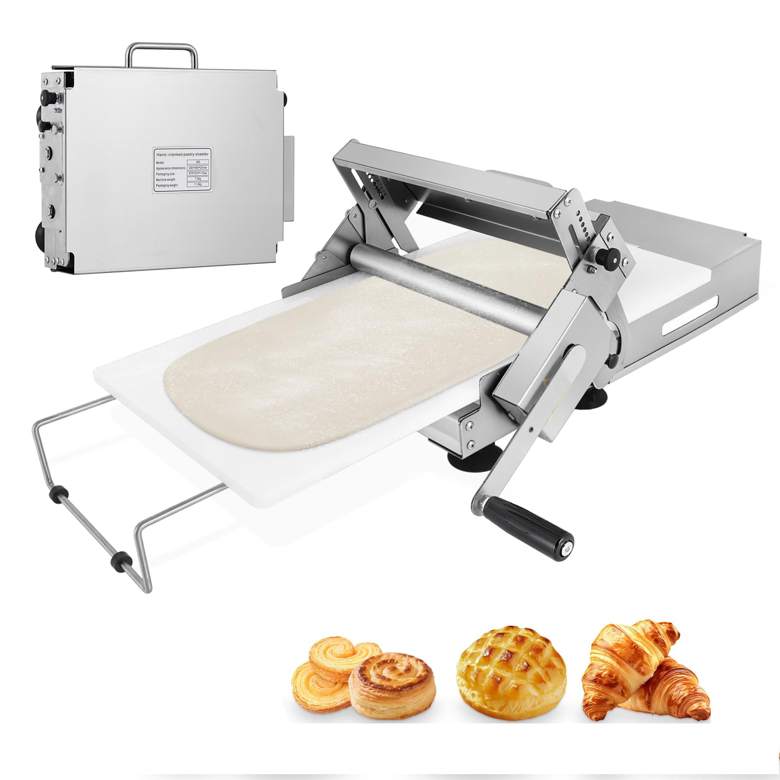Laminoir Pate Feuilletée Professionnel Patisserie Manuel Inox a Pizza laminoire À Pâte Pliable Professionnel Pour Croissants,Pizza & Pâtes,Surface Antiadhésive En Pp Alimentaire