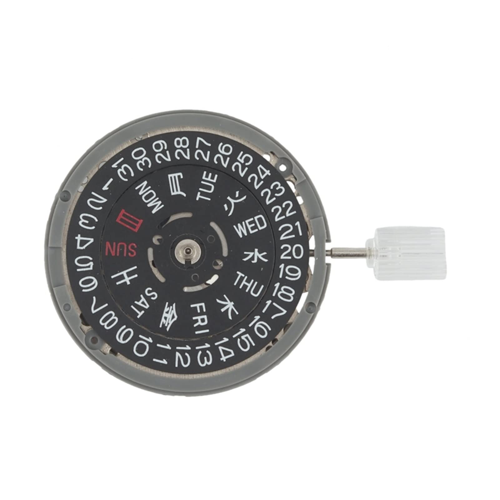 KJSHXYG NH36 NH36A Black Date Week Automatic 3.8 O'Clock Crown Watch Movement Mechanical Replacement Parts Watch Repair Parts and Accessories