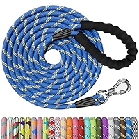 NTR Heavy Duty Large Dog Leash, 30FT Reflective Dog Leash with Swivel Lockable Hook and Comfortable Padded Handle, Puppy Leash for Walking, Hunting, C NTR Heavy Duty Dog Leash, Black 10MM 15FT Training Leash with