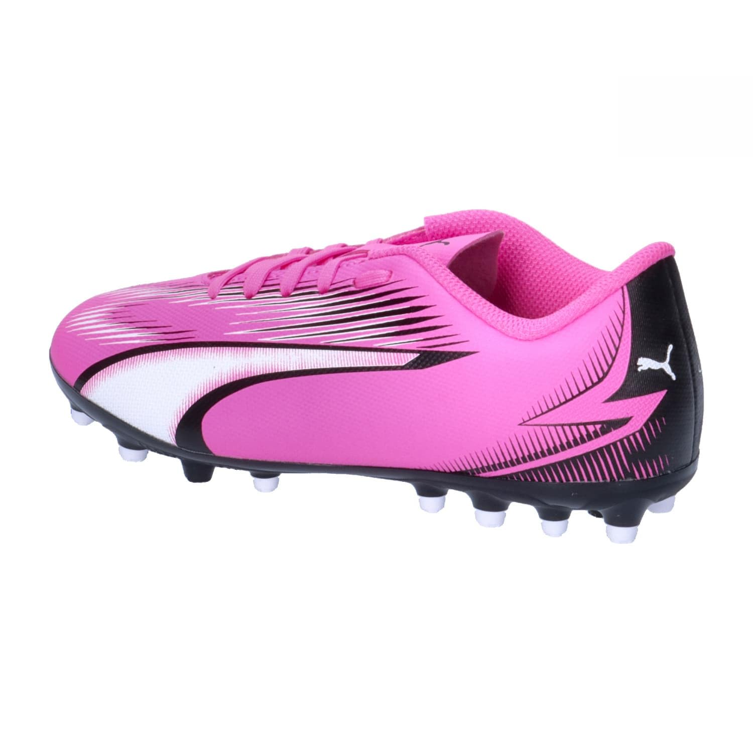 Puma Unisex Youth Ultra Play Mg Jr Soccer Shoes, Poison Pink-Puma White-Puma Black, 38.5 EU