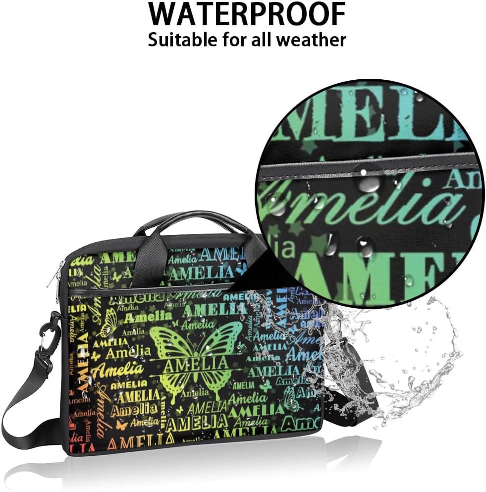 Custom 15 Inch Laptop Bag for Women Personalized Laptop Carrying Case with Adjustable Shoulder Strap