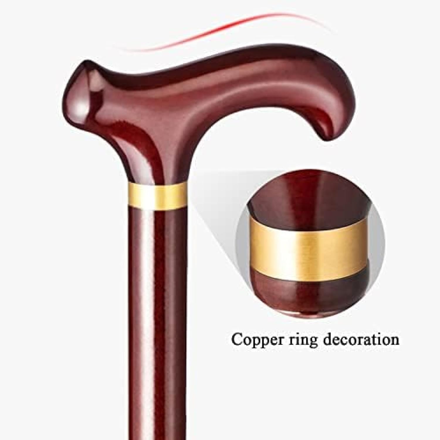 Bastone da Passeggio per Anziani, Bastone in Legno Massello, Impugnatura Ergonomica, Base Antiscivolo, Ausilio Leggero per Camminare per Uomini E Donne, Dark Brown, 85cm