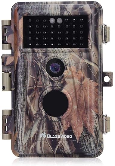 Trail Camera Wildlife Camera 24MP Photo 2304X1296P Video for Hunting Night Vision IP66 Waterproof Password Protected 0.3s Trigger Speed(Red-252)