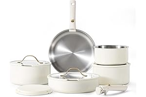 CAROTE 12Pcs Pots and Pans Set with Detachable Handles