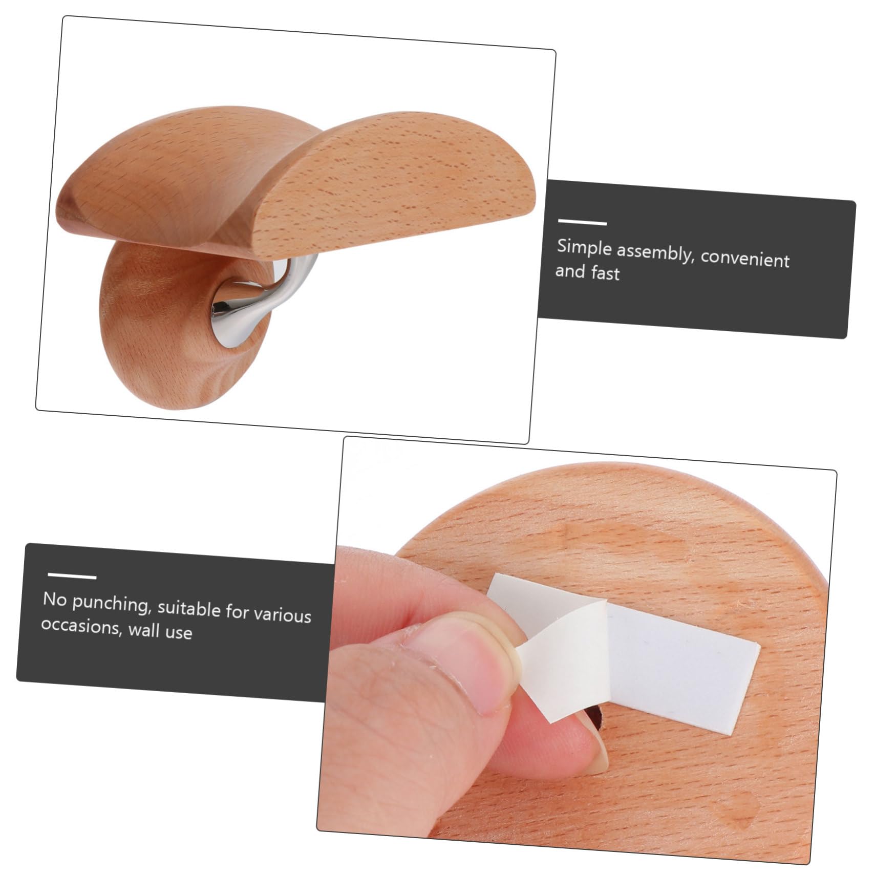 UKCOCO 2juegos Soporte De Auriculares De Pared Soporte De Madera Natural Para Auriculares Estante Duradero y Fácil De Instalar Diseño Daño La Pared