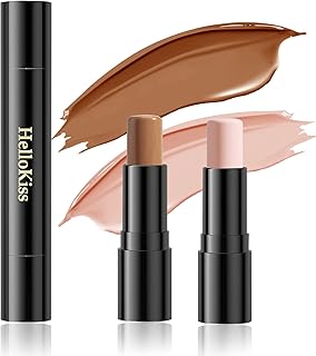 Go Ho 2 PCS Cream Contour Stick,Highlighter and Bronzer Makeup,Face Brightens & Shades Pencil, Facial Contour Shaping Makeup Sticks,01 Nude Pink Highlighter & Bronzer Contour Pen