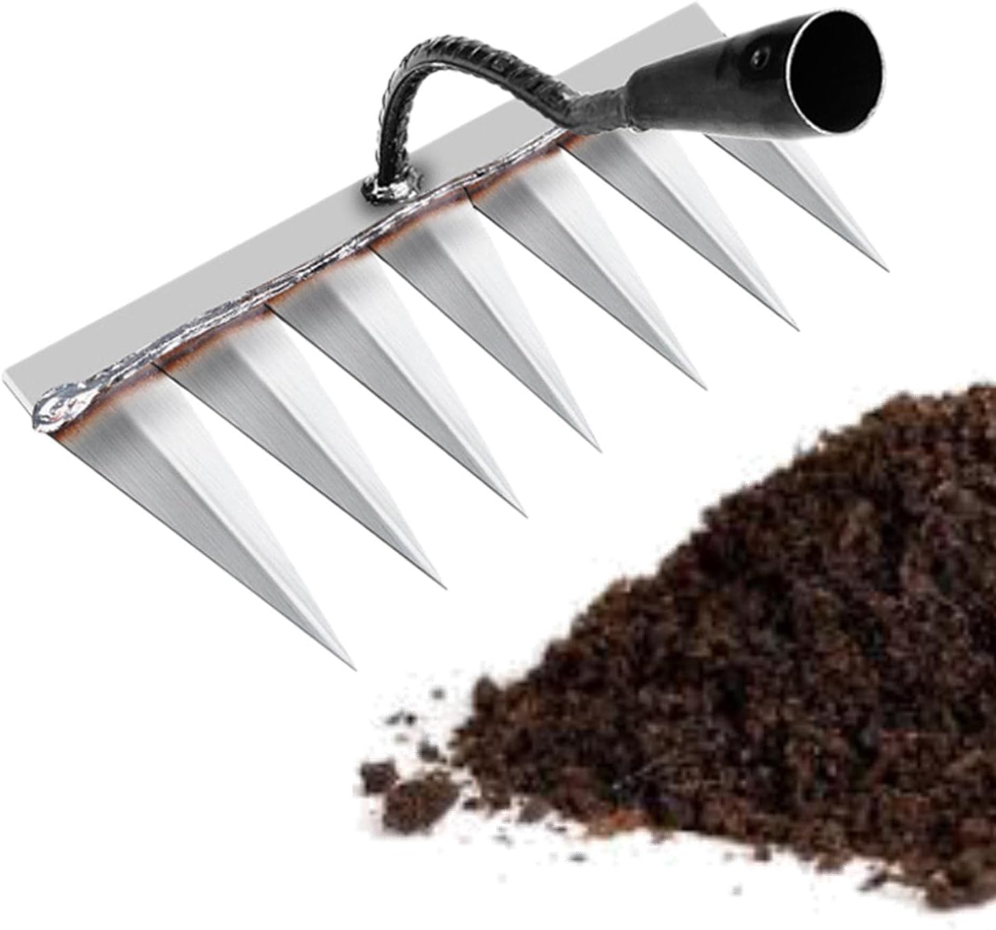 Weeding rake Carbon Steel Garden Hand Rake Hollow Hoe for Gardening