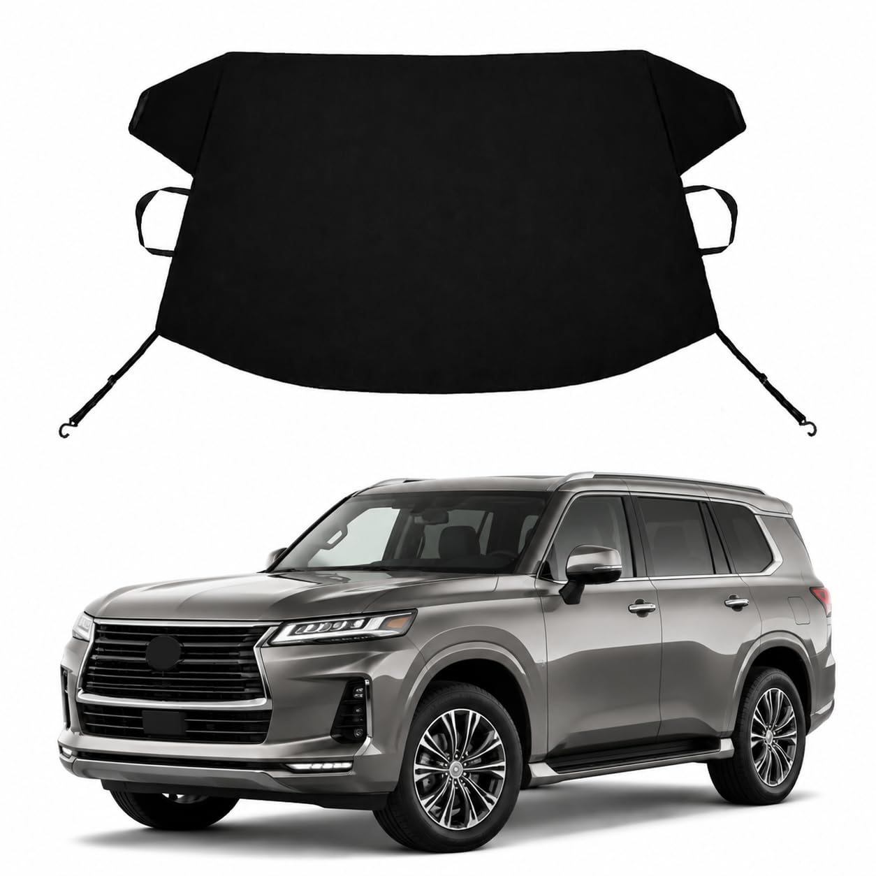 QX80 Custom Windshield Cover for Ice and Snow Infiniti QX80 Heavy Duty 600D Oxford Fabric Windshield Protector Fit Waterproof Frost Snow Cover Winter Car Accessories