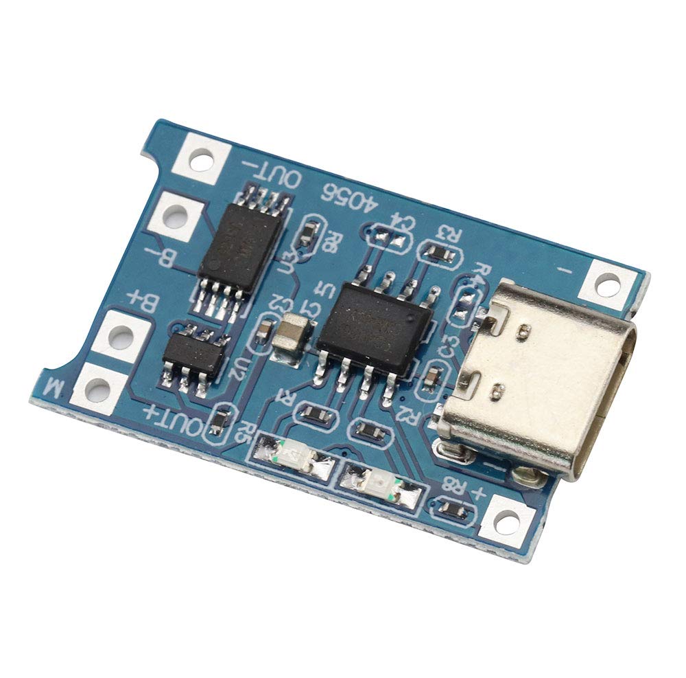5PCS 5V 1A TP4056 Charging Module Type-C USB Interface 18650 Lithium Battery Module Charging Board with Dual Protection Function