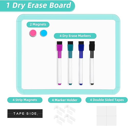 Miniatura 6 de Pizarra blanca pequeña de borrado en seco, pizarra magnética de borrado en seco de 8.5 x 11 pulgadas, mini pizarra blanca con marcadores para niños,