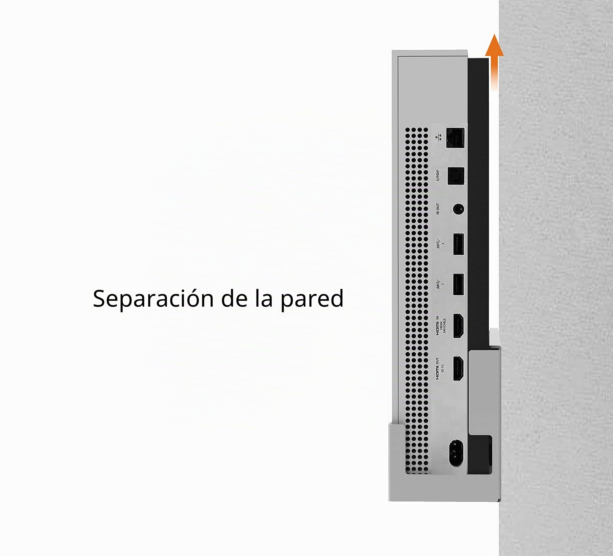 Monzlteck Soporte de Pared para Xbox One S, Totalmente metálico para Colgar en la Pared con botón de Encendido Izquierda/Derecha, Soporte de Estante de Pared para Xbox 1S