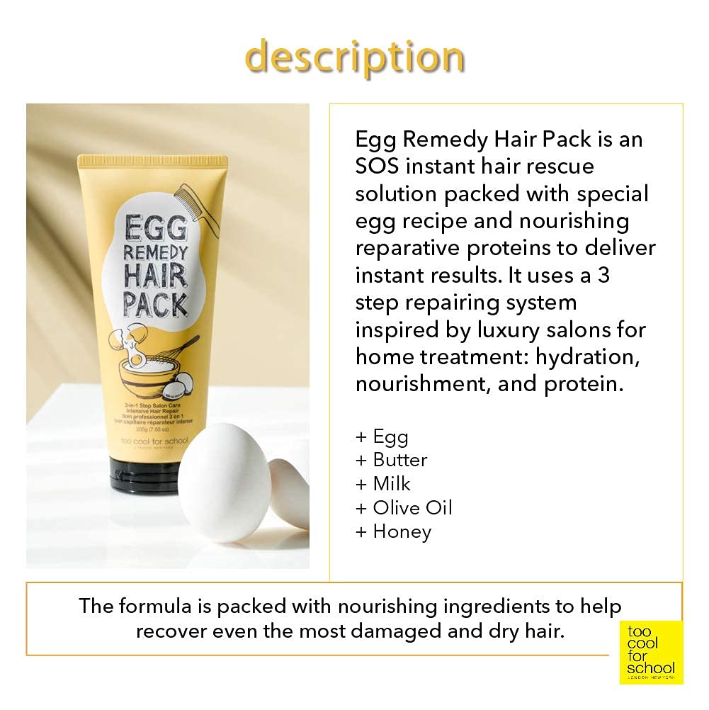 Too Cool For School Egg Remedy Hair Pack, 7.05 oz