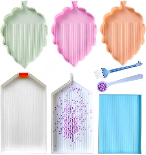 6 bandejas grandes de pintura de diamante, bandeja de clasificación de cuentas de plástico, bandejas de arte de diamantes grandes, bandeja de
