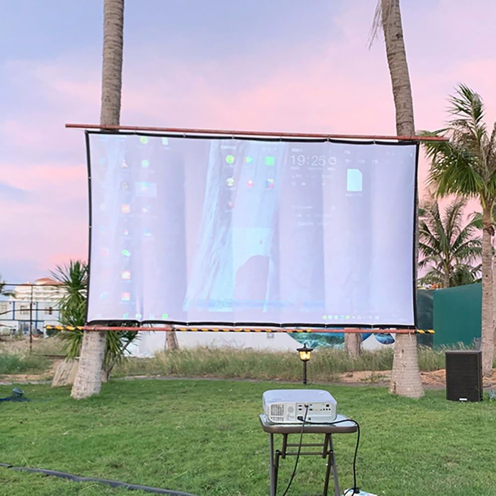 Telo Proiettore 300 Pollici，Schermo per Proiettore Muro Portatile，Schermo di Proiezione Bianco，Senza Pieghe Home Theater Schermo Cinematografico，Lavabile(150in/4:3)