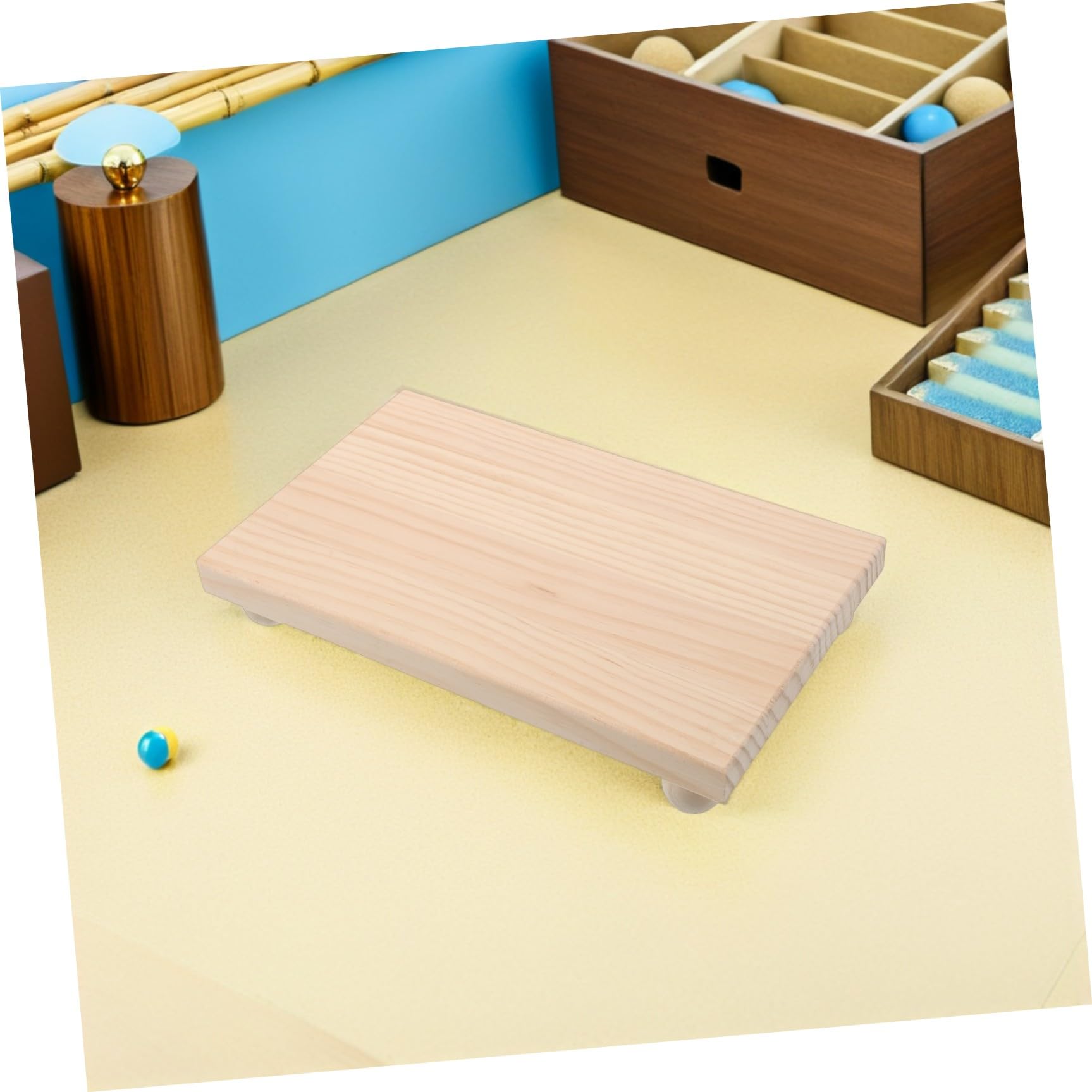 INOOMP Vassoio Artigianato Robusto in Legno Beige Rettangolare per Profumi e Cosmetici e Funzione di Stoccaggio, per Camera da e Cassettiera