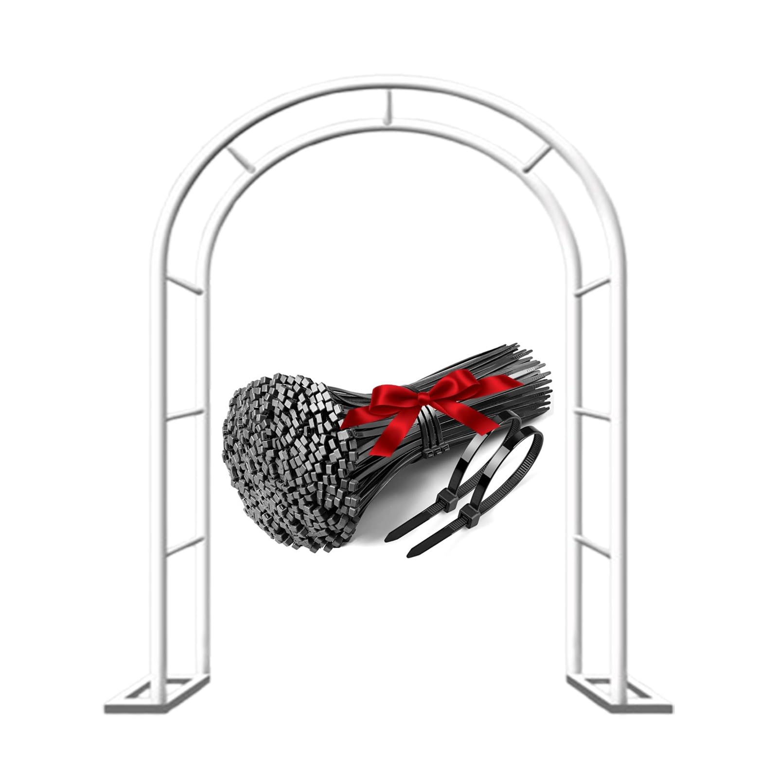 Robusto arco da giardino in metallo bianco per piante rampicanti, traliccio in ferro battuto, dimensioni 80/350 cm, decorazione esterna durevole e supporto per viti, fiori e verdure