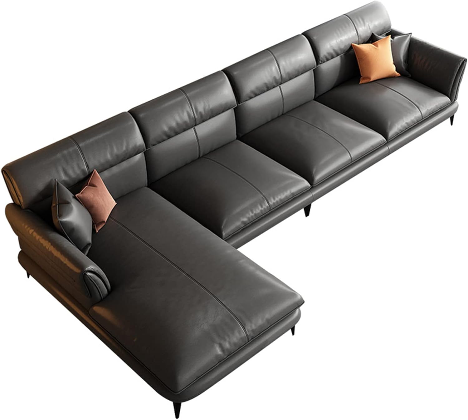 Modern Large Leather Fabric Sectional Sofa L Shape Couch