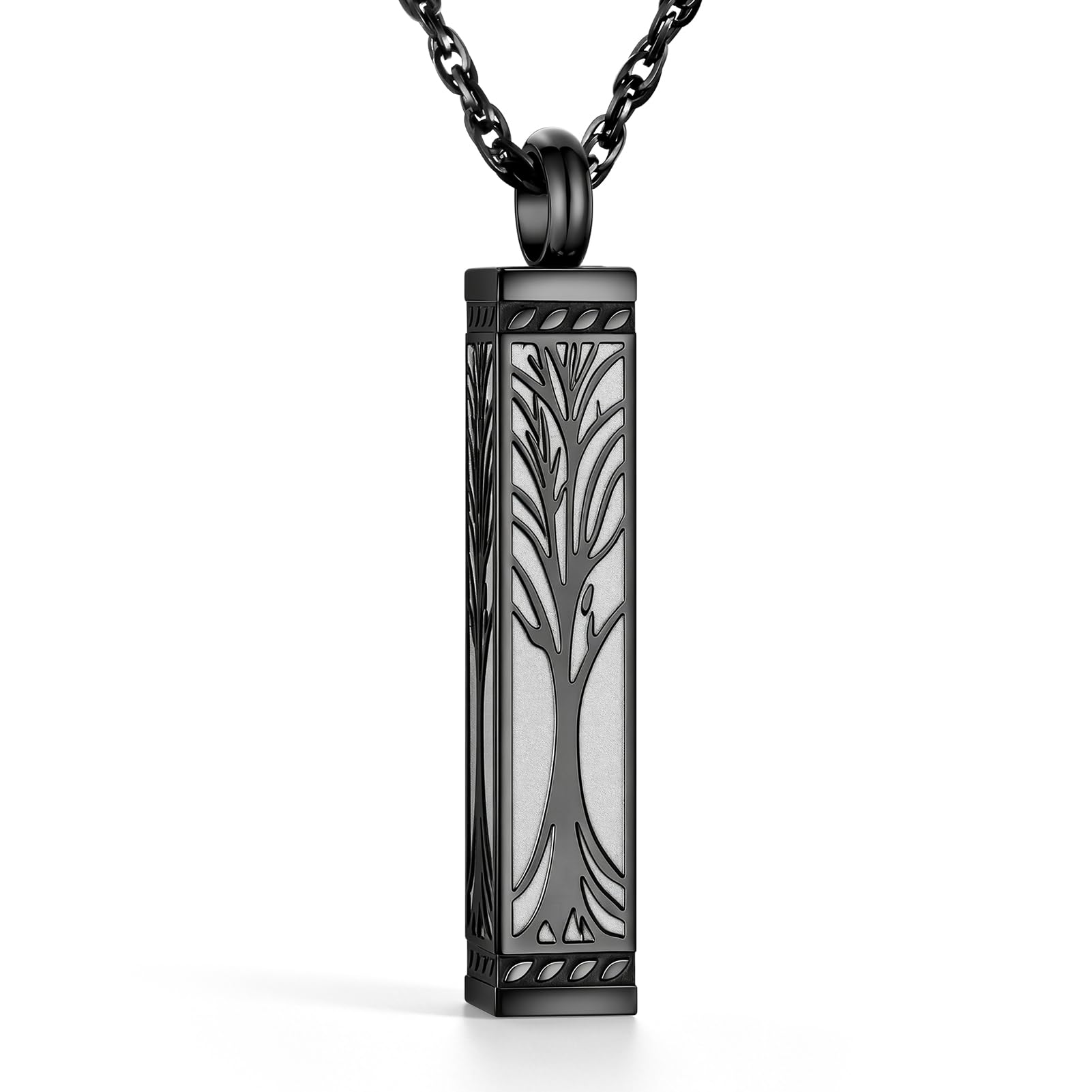 abooxiu Urn Necklace for Ashes Memorial Cremation Jewelry for Ashes Stainless Steel Ashes Jewelry Cube Ashes Necklace Bar Urn Pendant for Women Men