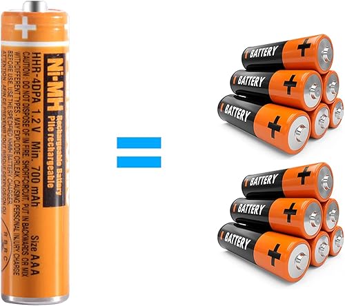 Miniatura 4 de NI-MH - Batería recargable AAA de 1.2 V 700 mAh, paquete de 6 pilas AAA HHR-4DPA para teléfonos inalámbricos Panasonic, controles remotos,