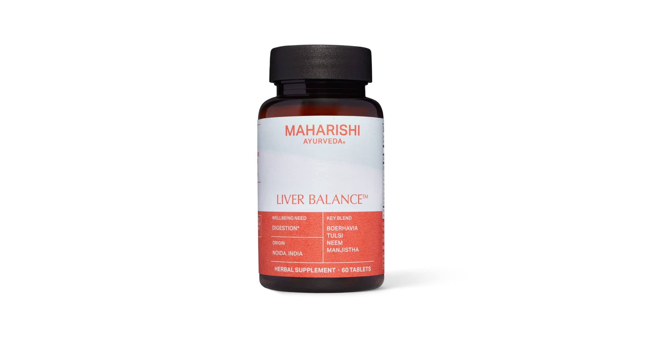 Maharishi Ayurveda Liver Balance, Powerful Natural Herbal Supplement with Neem, Sandalwood & Amla for Liver Detox, Promotes Digestion, Metabolism, Clearer Skin, & Natural Immunity 60 Tablets - 500mg