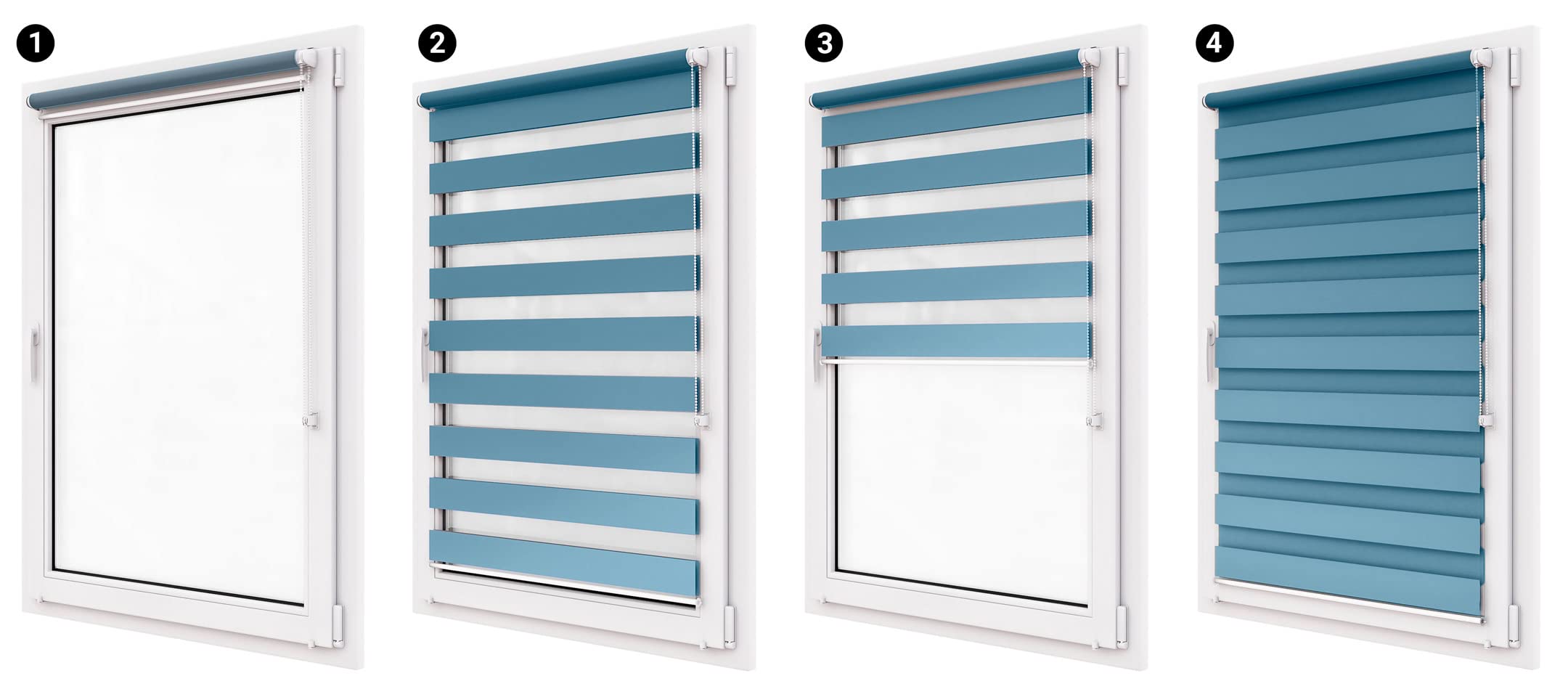 Doppelrollo ohne Bohren, 70x220 cm Stoffgröße, Duo Rollo Klemmfix, Easyfix, lichtdurchlässig und verdunkelnd, Day&Night, Klemmrollo Sonnenschutzrollo Fensterrollo für Fenster & Türen
