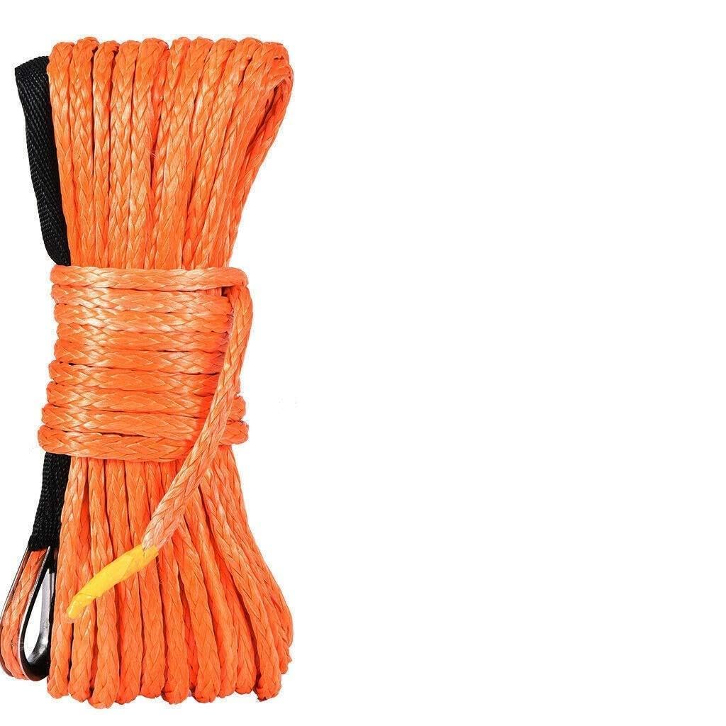 Winch Rope, Synthetic Winch Rope Polyethylene Pull Car Strong Emergency Trailer 1 / 4X50(Oranje)