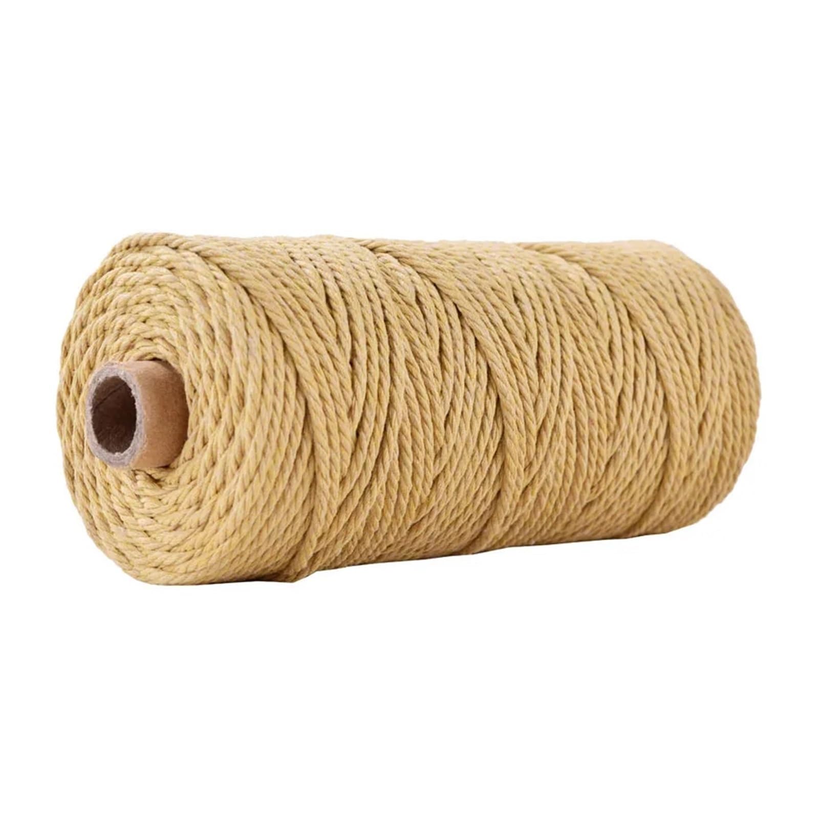 Lina konopna pleciona, 100 m/rolka Naturalny sznurek do makramy 3 mm Kolorowa lina Lina bawełniana Przędza Sznurek bawełniany robótek ręcznych zawieszania na ścianie DIY(18 Earth Yellow)