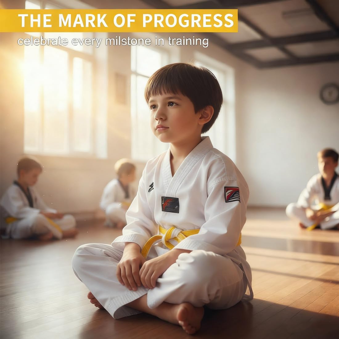 Cinturón de judo de 180 cm,deportes de karate,cinturón profesional de taekwondo y aikido, cinturón de tela gruesa para niños (Amarillo y blanco)