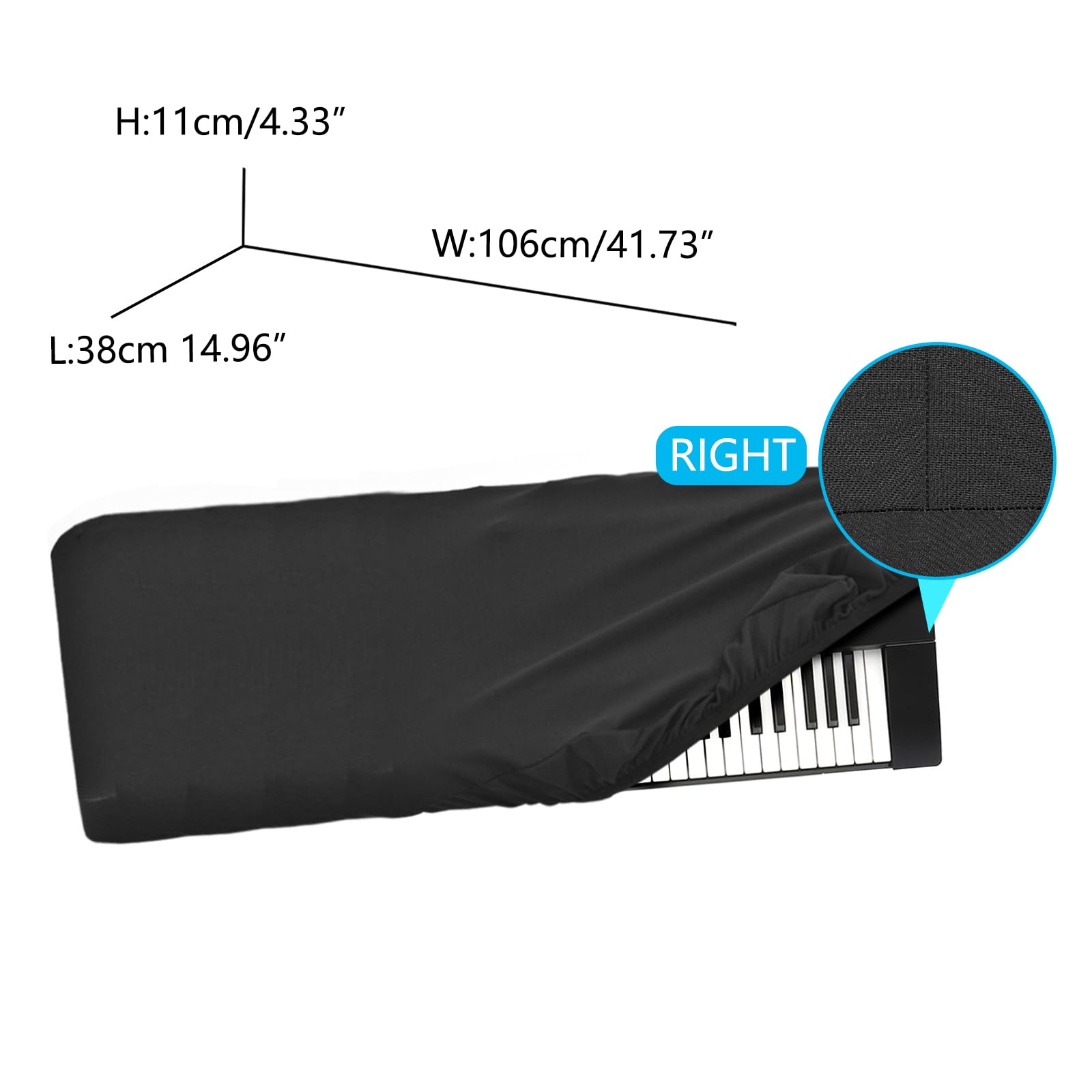 Musiin 61 keys piano keyboard dust cover, compatible with KORG NAUTILUS AT 61,NAUTILUS 61 - Image 2