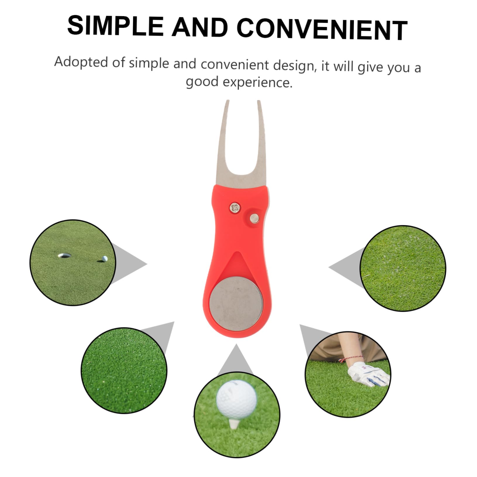 Toyvian Forcella Riparazione Verde Divot Golf Attrezzo Plastica